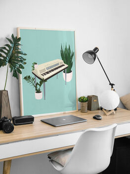 Electric Piano Houseplant Print | Music Poster, 5 of 10