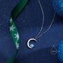 Opal Or Moonstone Crescent Moon Pendant Necklace, thumbnail 5 of 12