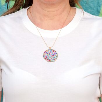 Large Disco Necklace With Silver Sparkles, 3 of 8