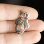 Sweet Companionship Sterling Silver Marcasite Cats Brooch, thumbnail 2 of 7
