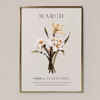 Birth Flower Wall Print 'Daffodil' For March, 7 of 9
