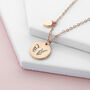 Personalised Birth Flower Matte Heart And Disc Necklace, thumbnail 3 of 12