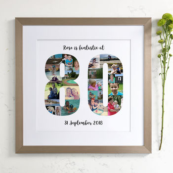 Personalised 80th Birthday Photo Collage, 5 of 9