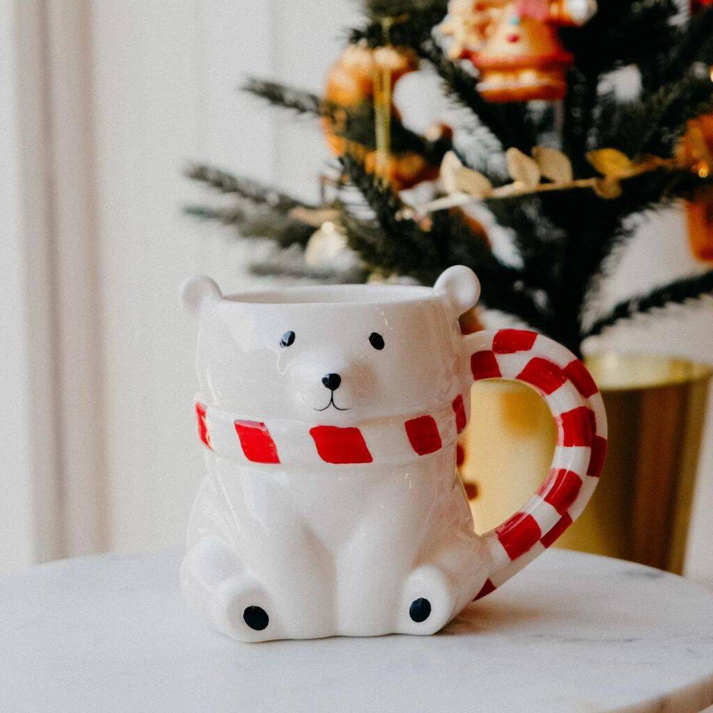 Polar Bear Ceramic Candy Cane Xl Mug, 1 of 4