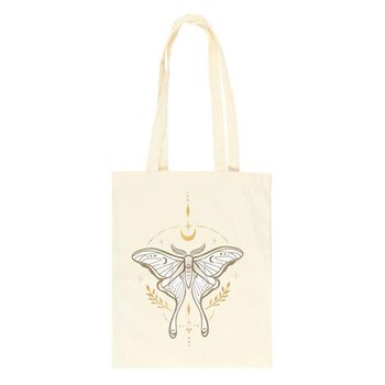 Light Luna Moth Polycotton Tote Bag, 2 of 4