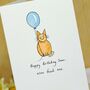 Personalised 'Cat With Balloon' Handmade Card, thumbnail 1 of 9