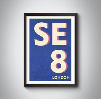 Se8 Deptford London Postcode Typography Print, 4 of 4