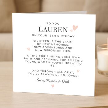 18th Birthday Card Message Personalised For Daughter, 3 of 8