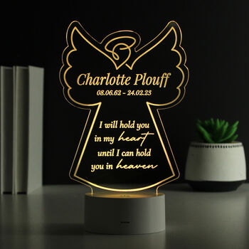 Personalised Angel Memorial Light Sign, 7 of 9