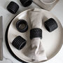 Marbury Black Rattan Napkin Rings Set Of Six, thumbnail 1 of 3