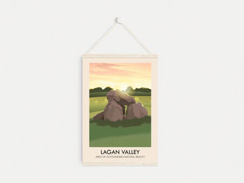 Lagan Valley Aonb Travel Poster Art Print, 6 of 8