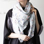 Personalised Ice Blue Florals Square Scarf, thumbnail 1 of 8