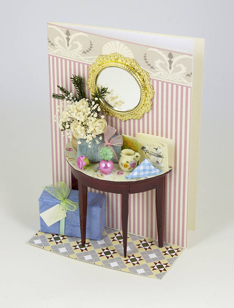 dressing table personalised greetings card by karrie barron