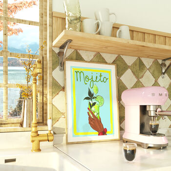 Mojito Cocktail Wall Art | Hand Painted Cocktail Print, 3 of 10