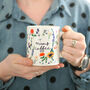 Personalised Botanical Floral Ceramic Mug For Mum, thumbnail 2 of 4