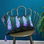 Lilac Delphinium Silk Cushion, thumbnail 2 of 3