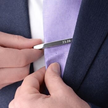 Personalised Luxury Tie Clip In Silver Or Gold, 5 of 8