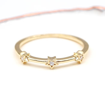 18ct Gold Plated Or Sterling Silver Star Stacking Ring, 5 of 7
