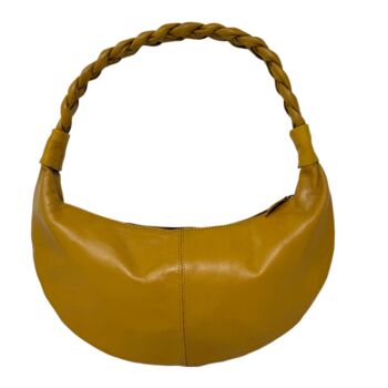 Half Moon Leather Shoulder Bag – Handmade With Braided Handle, 5 of 12