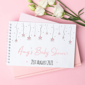 Personalised Star Garland Baby Shower Guest Book, 2 of 5