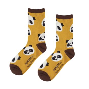 Mustard Panda Socks For Women, 2 of 4