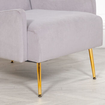 Grey Velvet Sofa Chair, 3 of 5