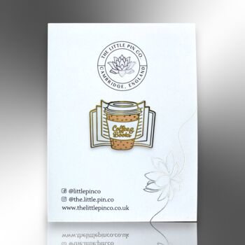 Coffee And Books Hard Enamel Pin Badge, Gifts For Book Lovers, 4 of 8