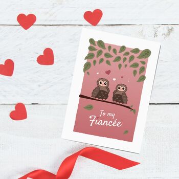 'To My Fiancee' Valentines Day Card, 8 of 12