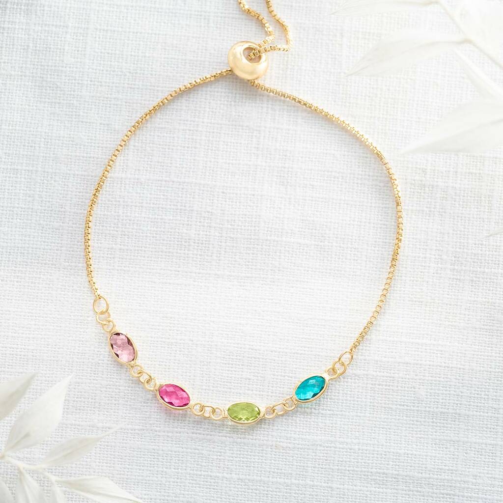Create Your Own Oval Birthstone Personalised Bracelet By Bloom Boutique ...