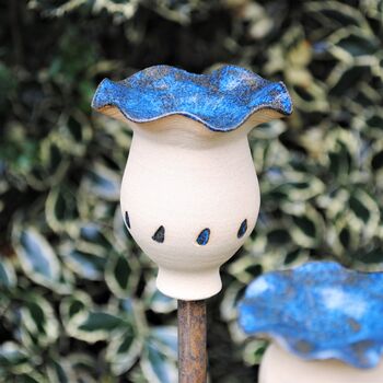 Poppy Seed Head Navy Blue Cane Stopper, 3 of 7