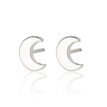 Crescent Moon Stud Earrings, 4 of 5