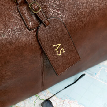 Personalised Weekend Holdall With Initials Luggage Tag, 5 of 9