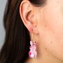 Purple Or Pink Rabbit Earrings, Easter Gift, thumbnail 3 of 7