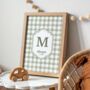 Personalised Sage Gingham Art Print, thumbnail 6 of 6