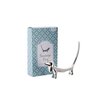 Sausage Dog In Silver Finish Ring Holder In Gift Box, 2 of 2