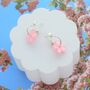 Mini Cherry Blossom Hoop Earrings, thumbnail 1 of 3