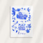 Scenes Of Rome, Italy Blue Tile Inspired Travel Print, thumbnail 11 of 12