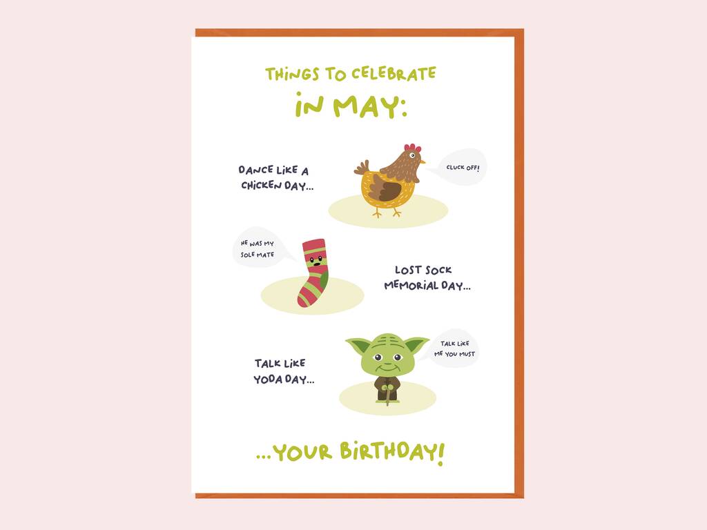 May Birthday Card, Things To Celebrate In May, 1 of 7