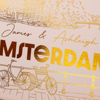 Personalised Amsterdam Foiled Print Wall Art, 6 of 7