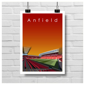 Liverpool Fc 'Anfield' Stadium Art Print Poster A3, 2 of 4