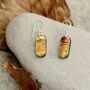 Fused Glass Drop Earrings In Autumn Colours, thumbnail 8 of 12