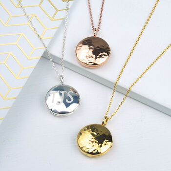 Personalised Hammered Sterling Silver Or Gold Locket, 2 of 11