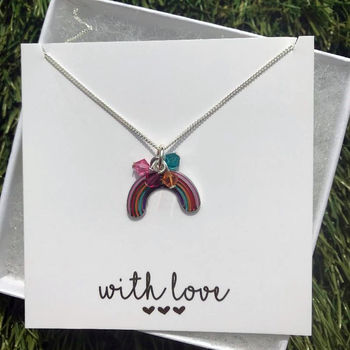 Family Birthstone Rainbow Necklace Gift For Her, 2 of 6