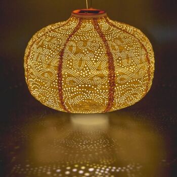 Outdoor Solar Lantern Yellow Pumpkin, 2 of 5