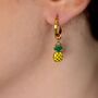Pineapple Charm Hoop In Yellow And Gold, thumbnail 1 of 3