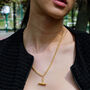 Atlas Cable Gold Plated Silver Polished T Bar Necklace, thumbnail 3 of 7