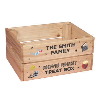 Personalised Family Movie Night Treat Box Crate, 2 of 2