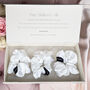 Silk Scrunchie Gift Box Hair Scrunchie Ponytail Holder Hairband Mulberry Silk Satin Luxurious Bridal White Hair Tie Multi Pack, thumbnail 1 of 5