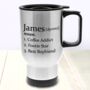 Personalised Definition Stainless Steel Travel Mug, thumbnail 1 of 4