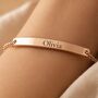 Personalised Dainty Bar Birthstone Bracelet Engrave Name, thumbnail 7 of 7